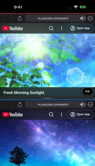 Two YouTube videos playing with sound enabled in both windows