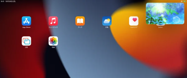 iPadのホーム画面にYouTubeの動画がPiPの小窓で重なっている画面
